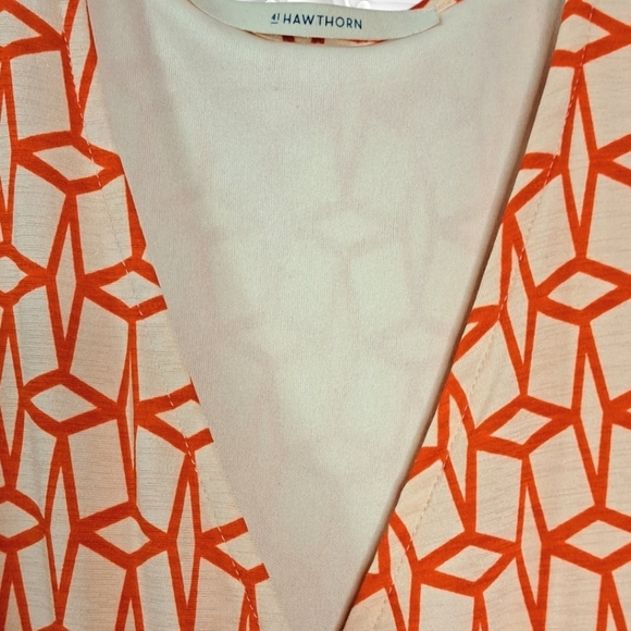 41 Hawthorne Tan Dress With Red Geographic Design - Picture 3 of 7